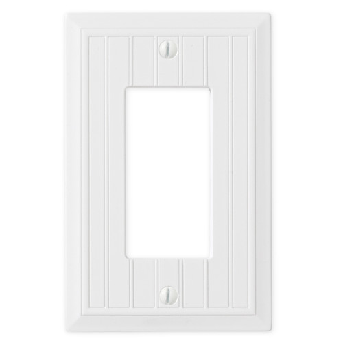 Cottage Single Rocker Switch Plate - Bright White Polished