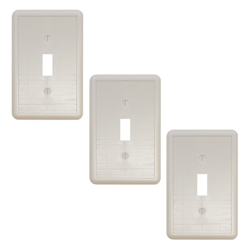 Linen Single Toggle Switch Plate 3 Pack - Gray