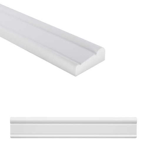 12 x 2 Inch Chair Rail Tile Liner 6 Pack - Bright White Matte