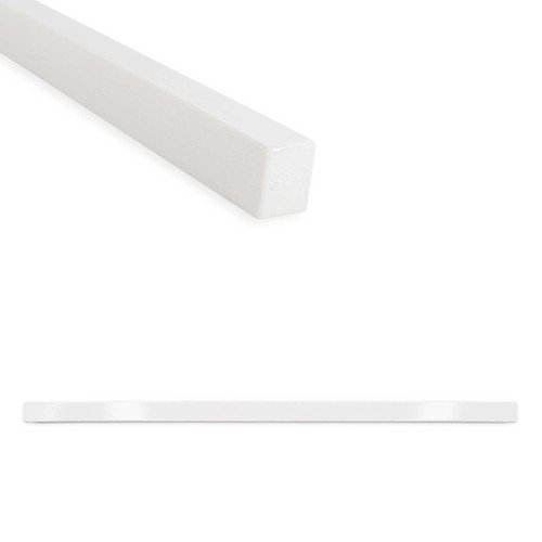 12 x .5 Inch Linear Pencil Tile Liner 12 Pack - Bright White Polished