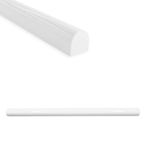 12 x .75 Inch Soho Bullnose Tile Liner 12 Pack - Bright White Polished