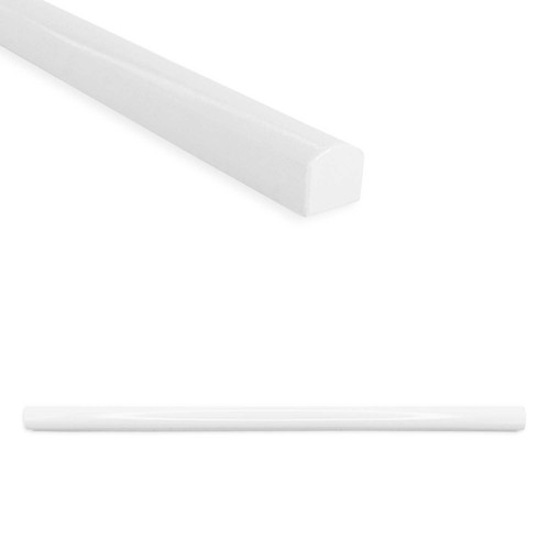 12 x .5 Inch Soho Listel Tile Liner 12 Pack - Bright White Polished