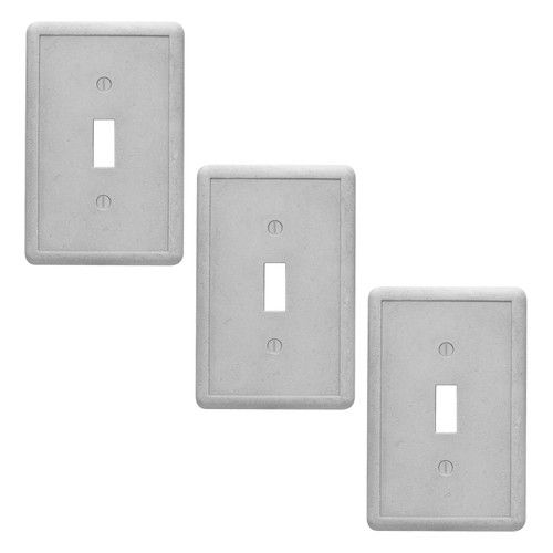 Tumbled Texture Single Toggle Switch Plate 3 Pack - Gray