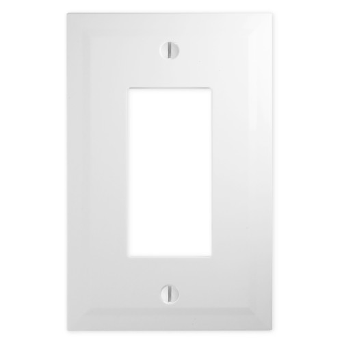 Bevel Single Rocker Switch Plate - Bright White Polished