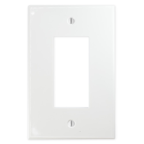 Modern Single Rocker Switch Plate - Bright White Polished