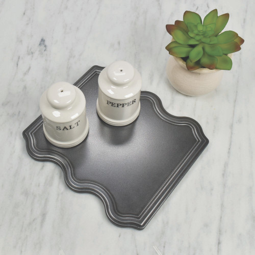 Wave Decorative Tray - Titanium Finish