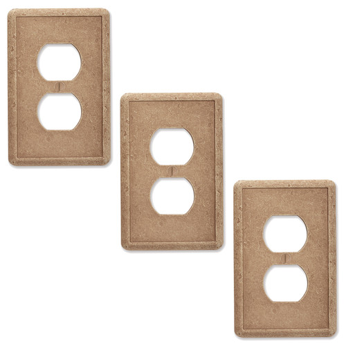 Tumbled Texture Single Duplex Outlet Cover 3 Pack - Noche