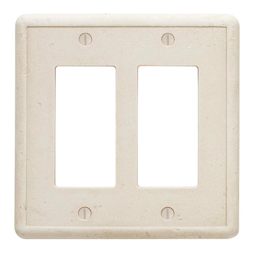 Tumbled Texture Double Rocker Switch Plate - Sand