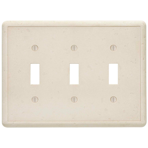 Tumbled Texture Triple Toggle Switch Plate - Sand