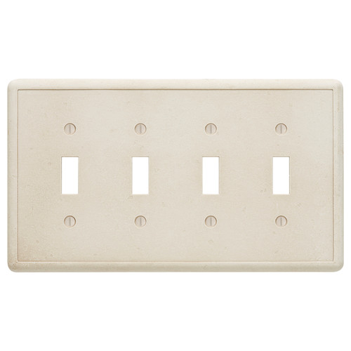 Tumbled Texture Quad Toggle Switch Plate - Sand