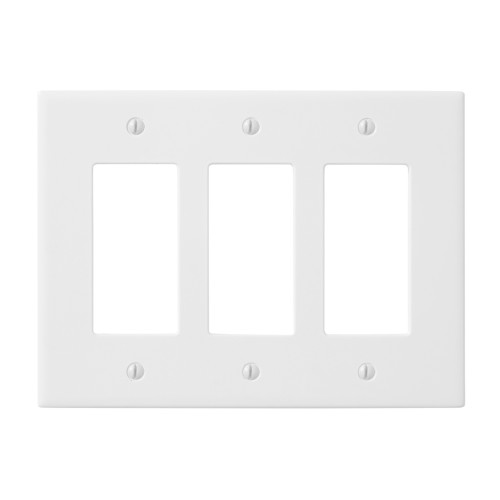 Subway Triple Decorator Switch Plate  - Bright White Matte