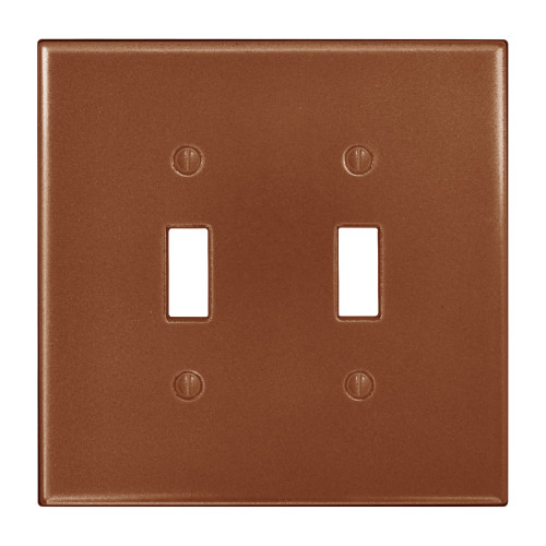 Subway Double Toggle Switch Plate  - Copper Finish