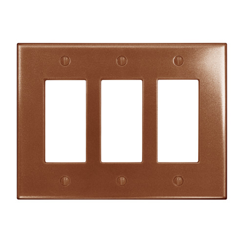 Subway Triple Decorator Switch Plate  - Copper Finish