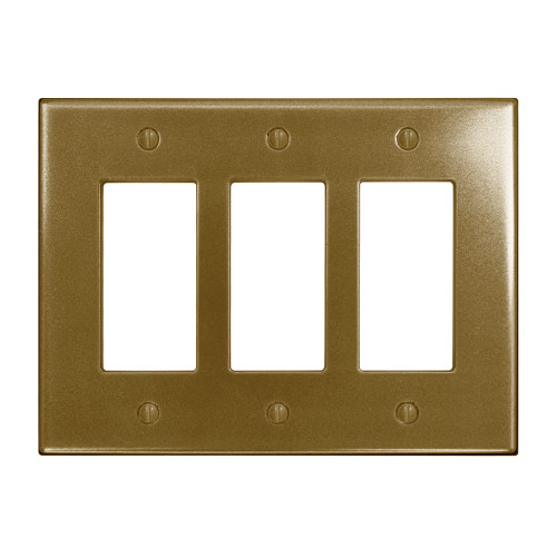 Subway Triple Decorator Switch Plate  - Gold Finish