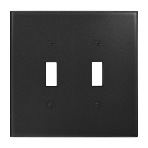 Subway Double Toggle Switch Plate  - Graphite Black Matte