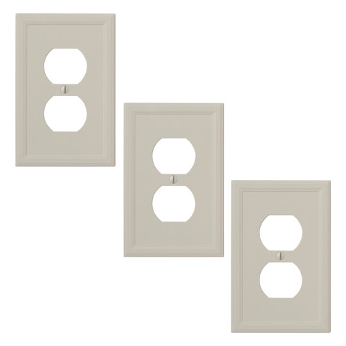 Cornice Insulated Single Duplex Outlet Cover 3 Pack - Gray