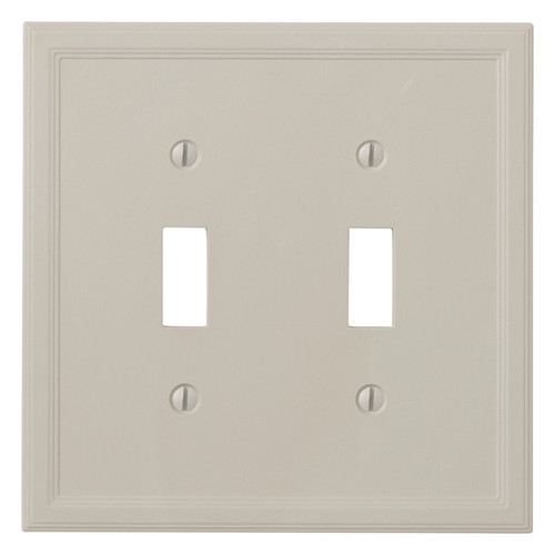 Cornice Insulated Double Toggle Switch Plate - Gray