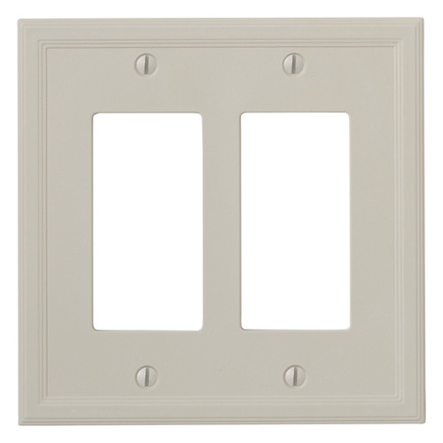 Cornice Insulated Double Decorator Switch Plate - Gray