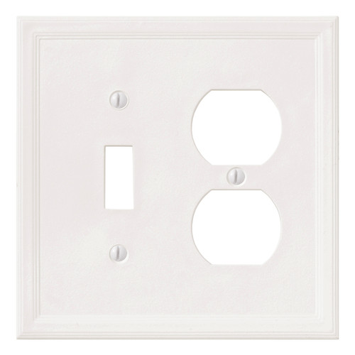 Cornice Single Toggle Single Duplex Combo - White