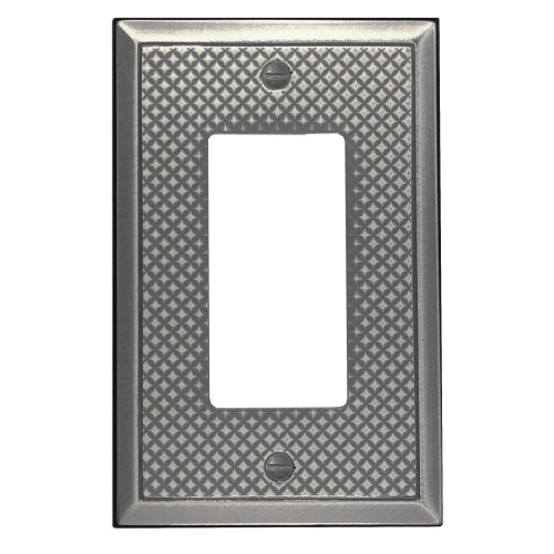 Pyramid Single Rocker Switch Plate - Brushed Nickel Finish