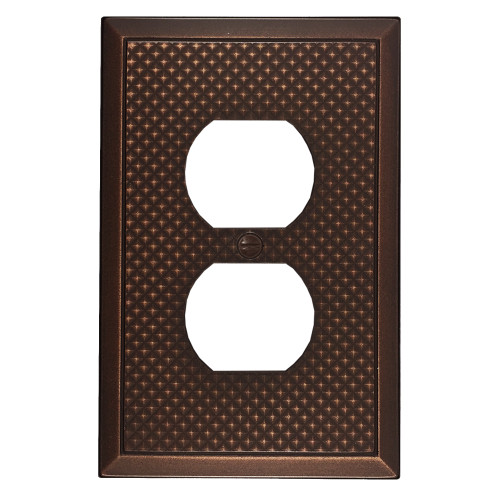 Pyramid Single Duplex Outlet Cover - Oil Rubbed Bronze Finish