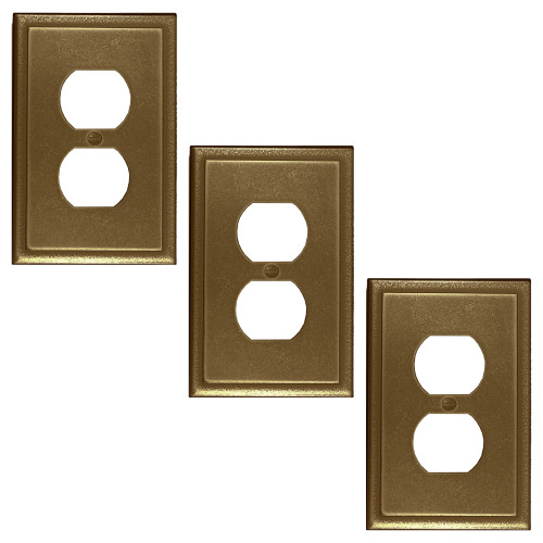 Ambient Single Duplex Outlet Cover 3 Pack - Gold Finish