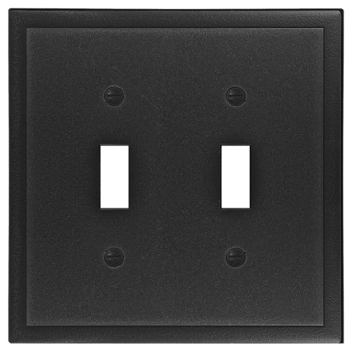 Ambient Double Toggle Switch Plate - Graphite Black