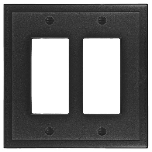 Ambient Double Rocker Switch Plate - Graphite Black