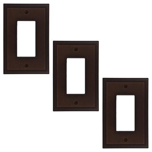 Ambient Single Rocker Switch Plate 3 Pack - Oil Rubbed Bronze Finish