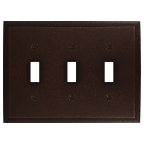 Ambient Triple Toggle Switch Plate - Oil Rubbed Bronze Finish