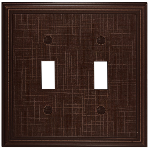 Linen Double Toggle Switch Plate - Oil Rubbed Bronze Finish