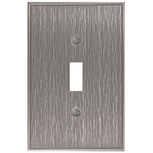 Twill Single Toggle Switch Plate - Brushed Nickel Finish