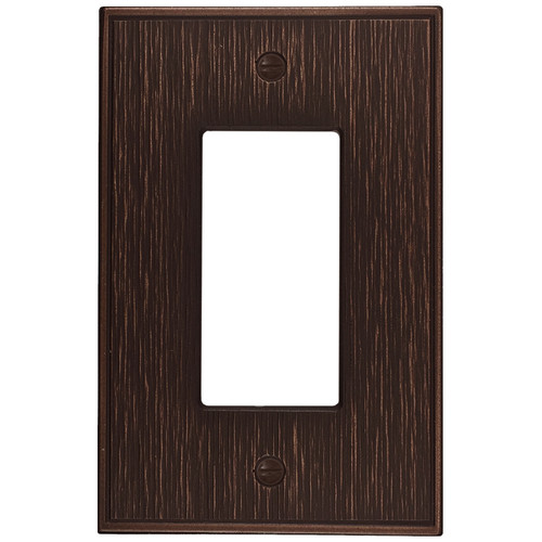 Twill Single Rocker Switch Plate - Oil Rubbed Bronze Finish