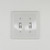 Rope Double Toggle Switch Plate - Bright White Polished