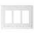 Bevel Triple Rocker Switch Plate - Bright White Satin