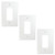 Modern Single Rocker Switch Plate 3 Pack - Bright White Polished