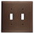 Pyramid Double Toggle Switch Plate - Oil Rubbed Bronze Finish