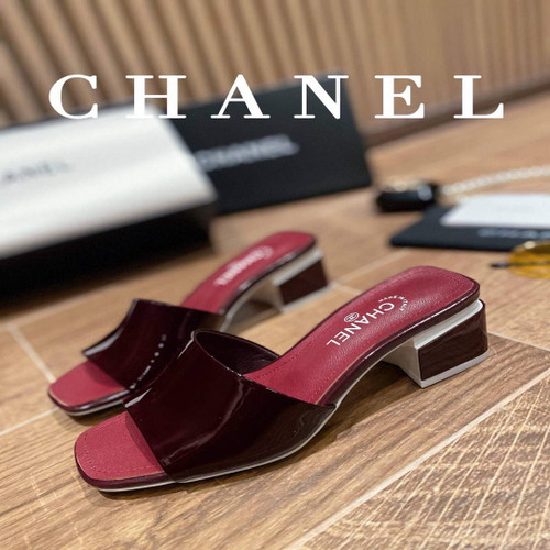 Chanel Women's Sandals Chanel Slippers Lambskin Heel 45mm C90180
