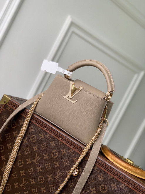 Louis Vuitton LV M29440 Capucines Mini Bag Galet Grey Taurillon leather