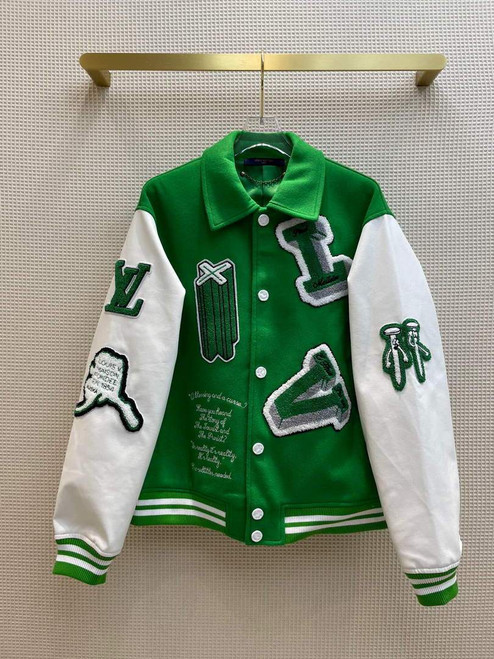 LV Women's Clothing Designer Louis Vuitton Alphabet Baseball Jacket 88010