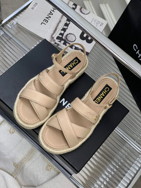 Chanel G40132 Women's Sandals Shoes Lambskin C90215