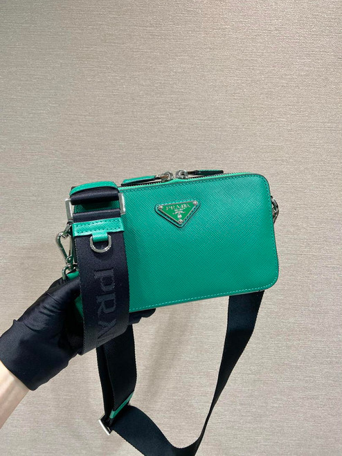 Prada 2VH173 Prada Brique Saffiano leather bag Green