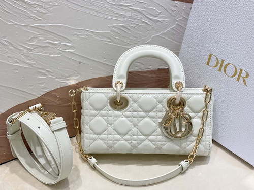Dior M0613 Small Lady D-joy Bag White Cannage Lambskin