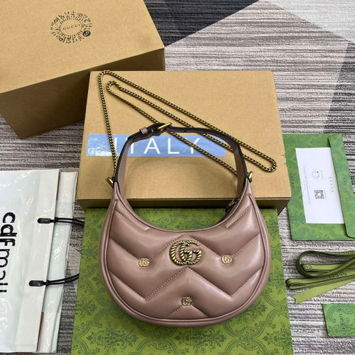 Gucci 770983 GG Marmont Half Moon Shaped Mini Bag Light pink