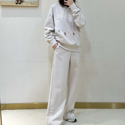 Maxmara Women's Fashion 2024 Spring New Casual Knitted Logo Embroidered Sweatshirt Set Ma90061