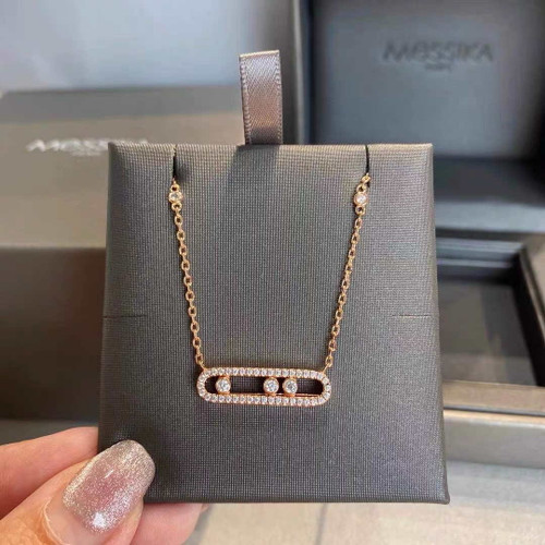 Messika Rose Gold Diamond Necklace Move Classique M20231