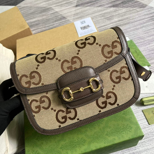 Gucci Horsebit 1955 shoulder bag 602204  brown with brown leather