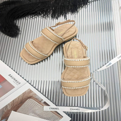 Chanel Women's Sandals Chanel Slippers Lambskin C90143