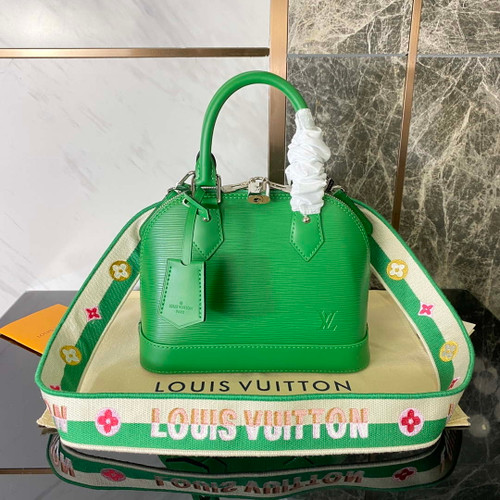 LV M40862 Louis Vuitton Alma BB Epi Handbag Green