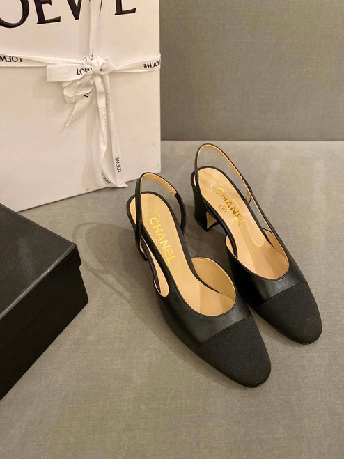 Chanel Women's Slingbacks Goatskin Grosgrain Sandals Shoes C91001